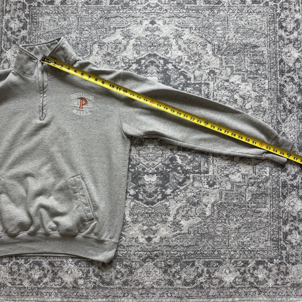 Champion Pepperdine University Waves Eco Fleece 1/4 Zip Sweatshirt Gray Large - Picture 3 of 13